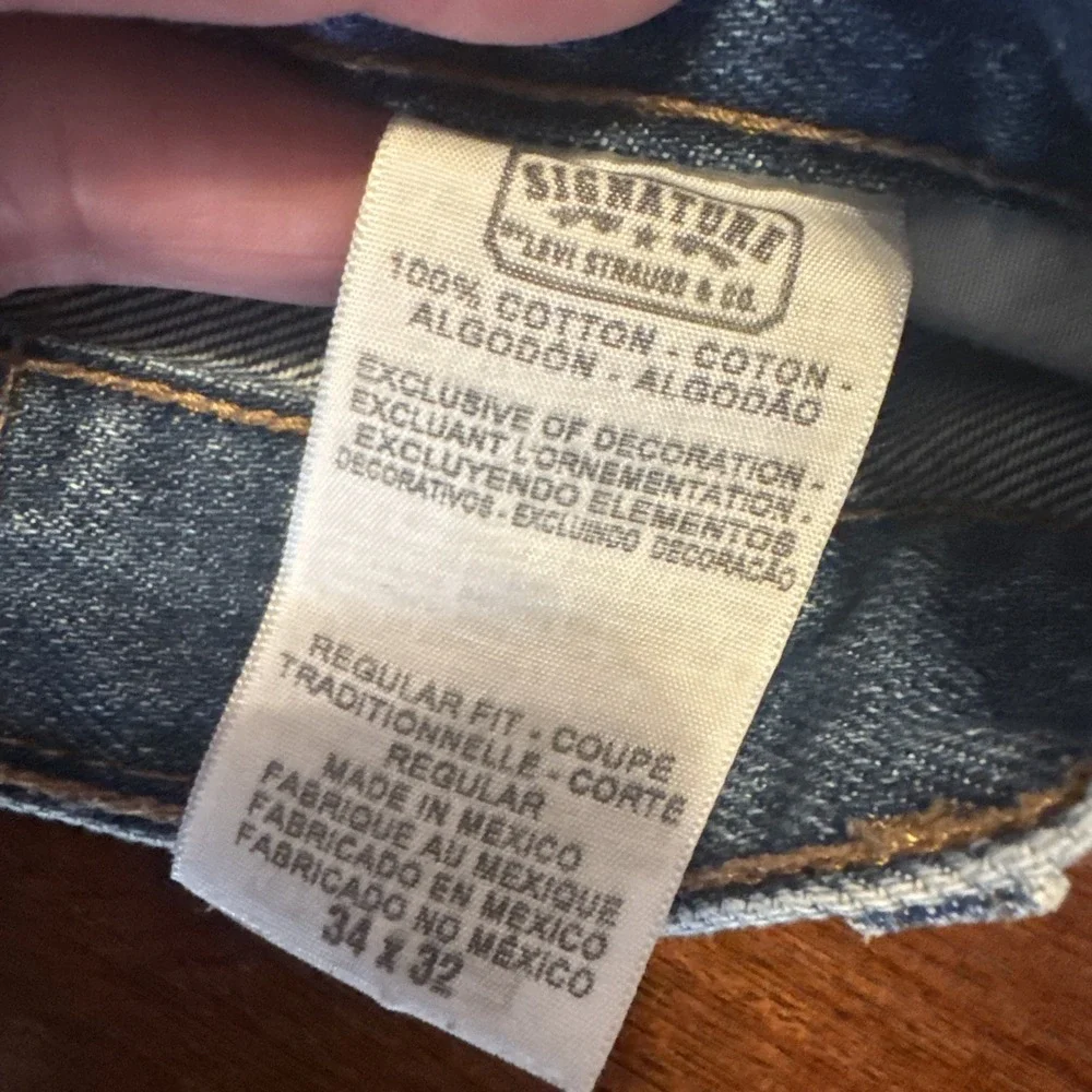 Signature by Levi Strauss & Co. Men's Jeans 34x32 Blue Denim Regular Fit‎